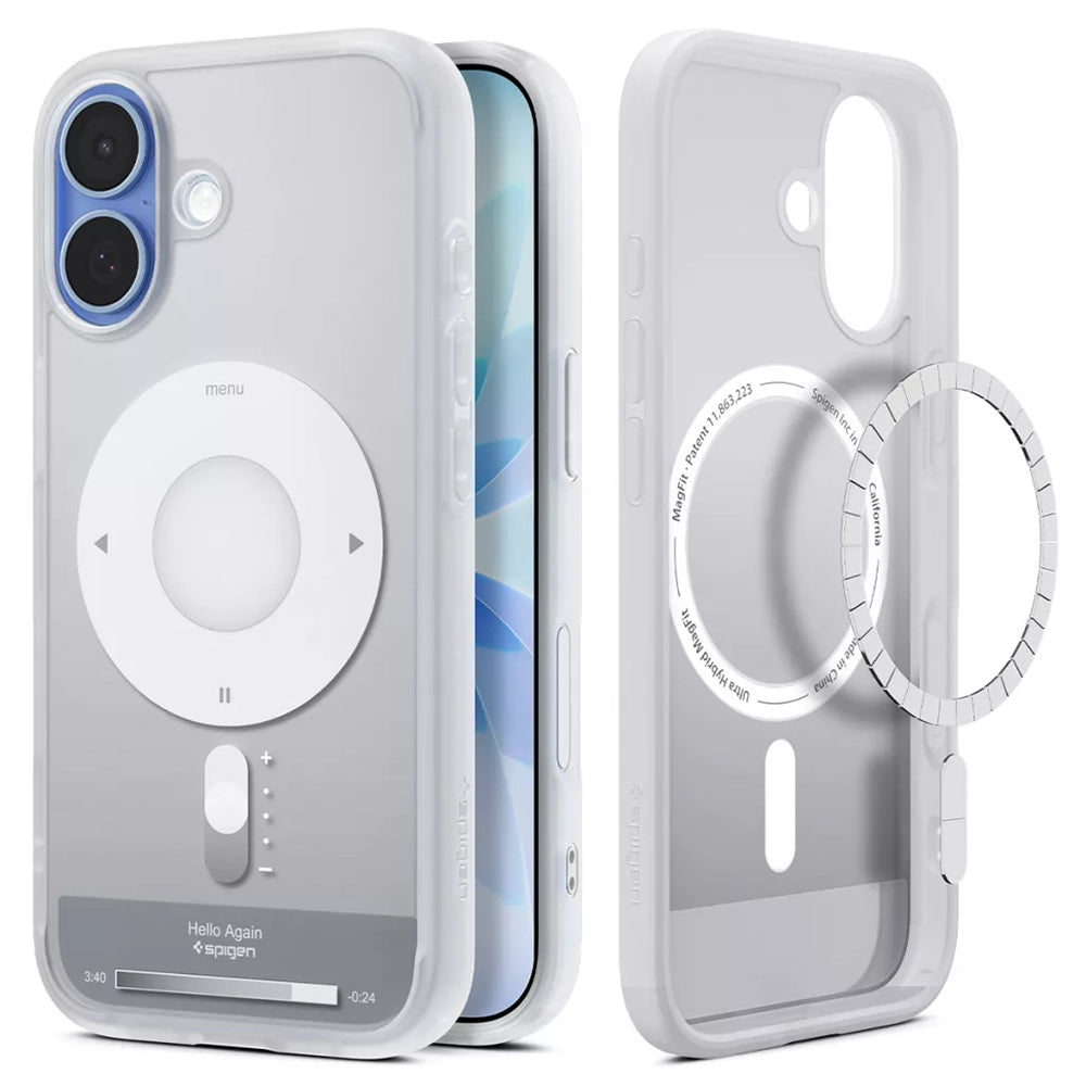 Custodia MagSafe per Apple iPhone 17, Spigen, Ultra Hybrid Classic, Argento
