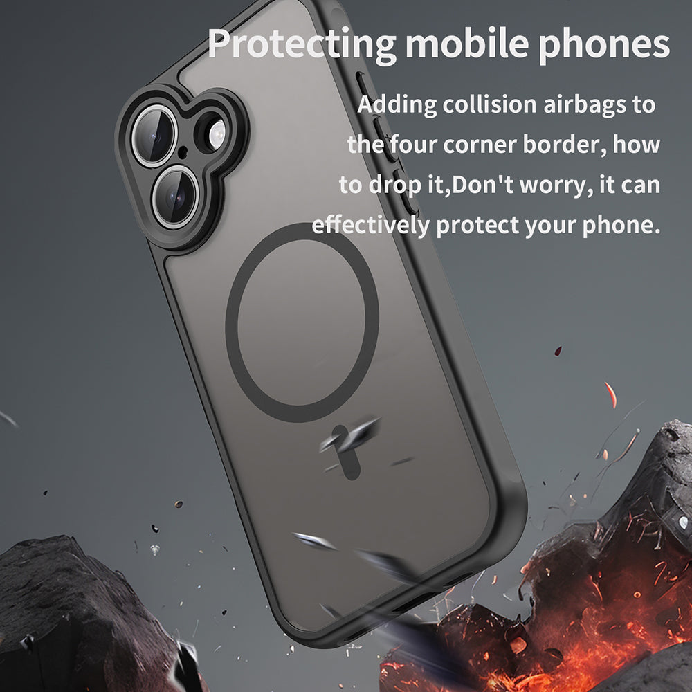 Custodia MagSafe per Apple iPhone 17, Techsuit, HaloFrost II, Nera