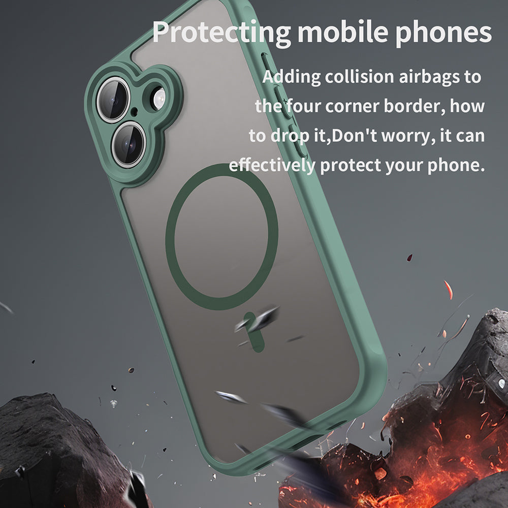 Custodia MagSafe per Apple iPhone 17, Techsuit, HaloFrost II, Verde