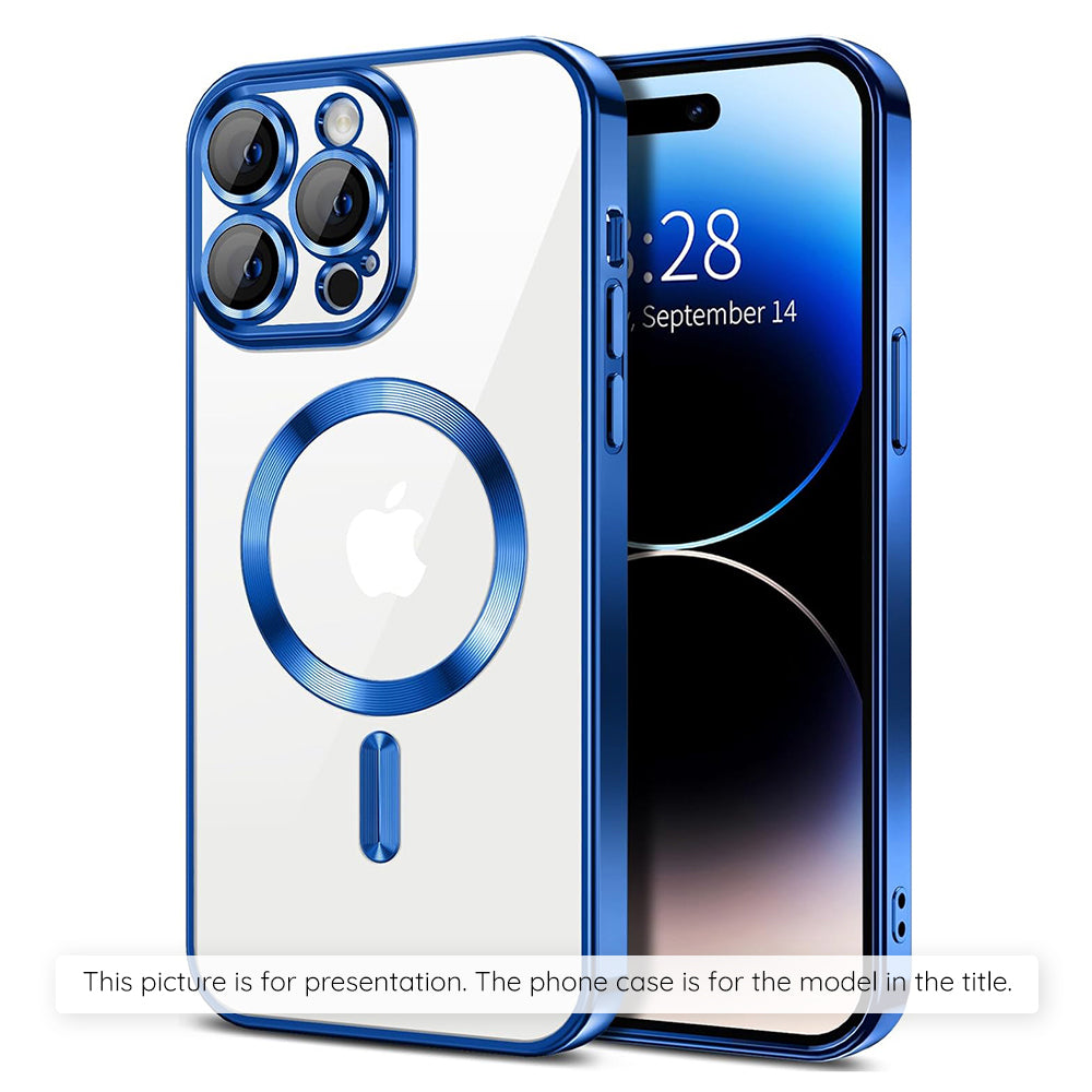 Custodia MagSafe per Apple iPhone 17, Techsuit, Luxury Crystal, Blu Scuro