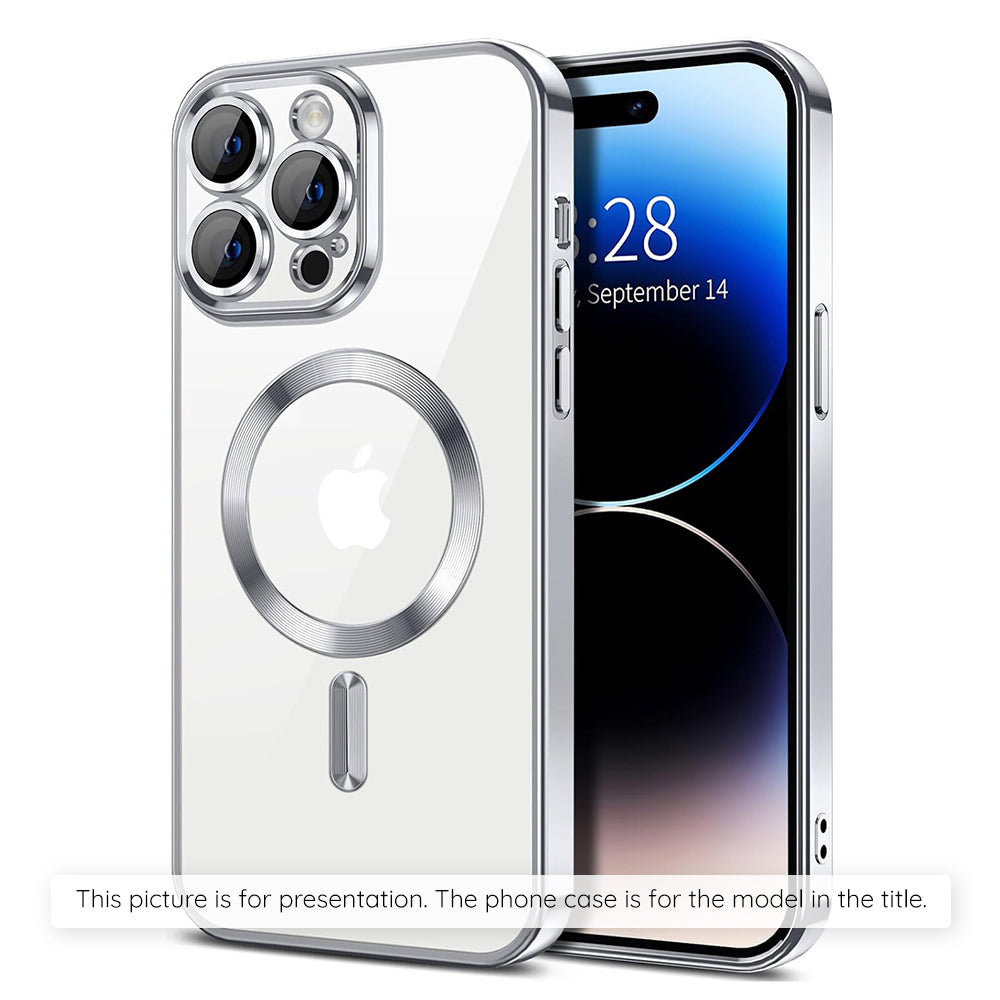 Custodia MagSafe per Apple iPhone 17, Techsuit, Luxury Crystal, Argento