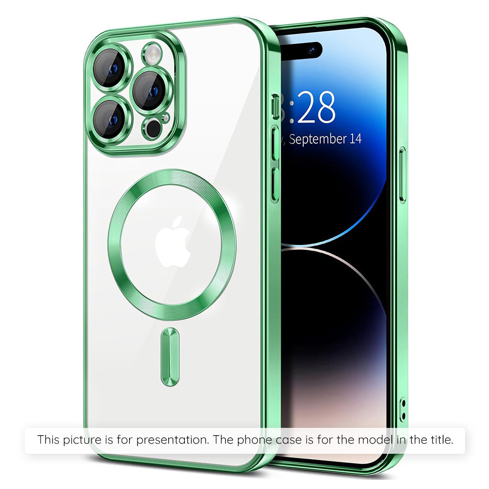 Custodia MagSafe per Apple iPhone 17, Techsuit, Luxury Crystal, Verde Chiaro