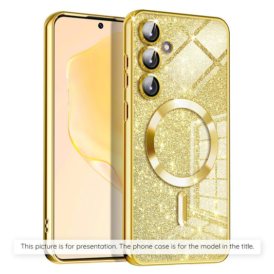 Custodia MagSafe per Apple iPhone 17, Techsuit, Luxury Glitter, Dorata