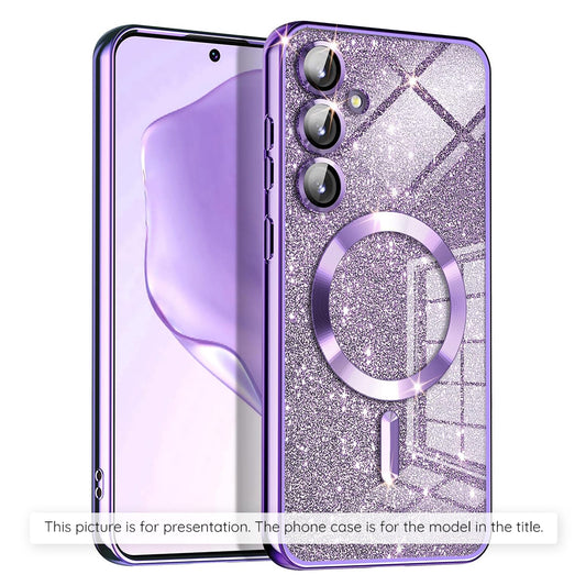 Custodia MagSafe per Apple iPhone 17, Techsuit, Luxury Glitter, Lilla Chiaro