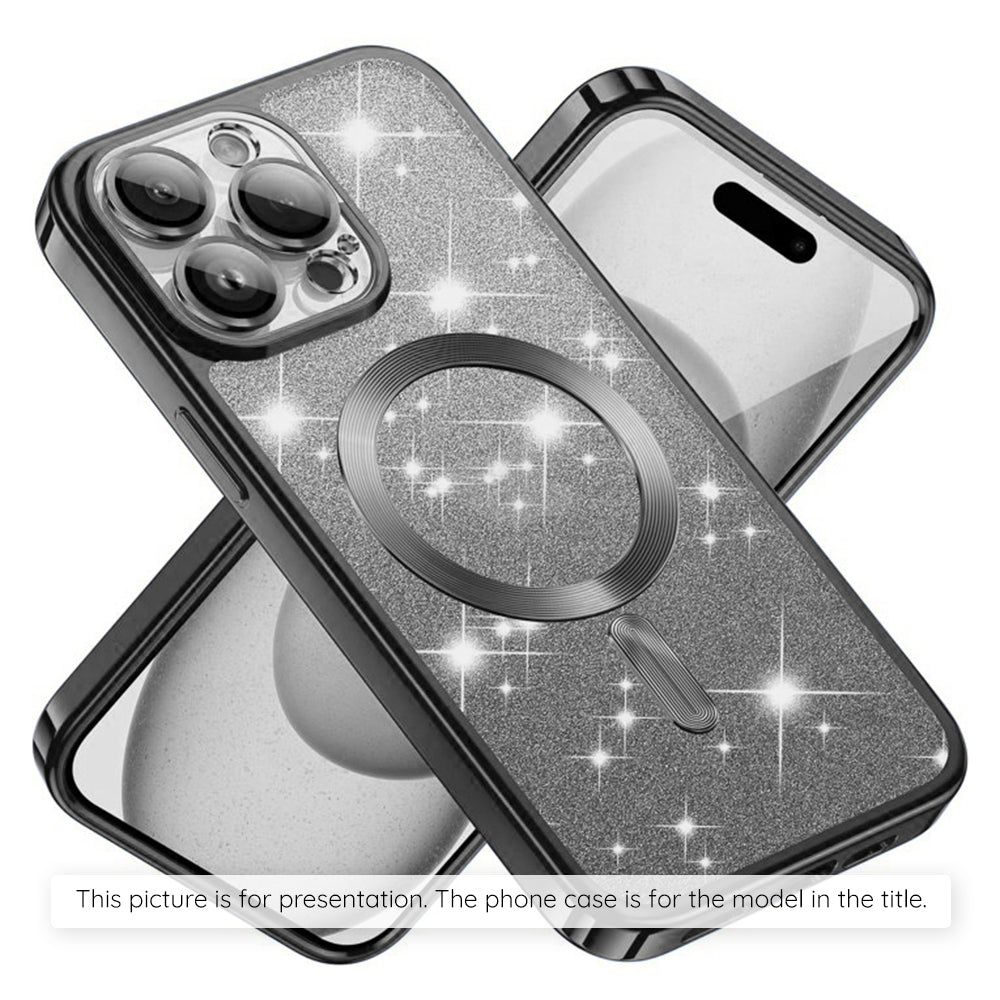 Custodia MagSafe per Apple iPhone 17, Techsuit, Luxury Glitter, Nera