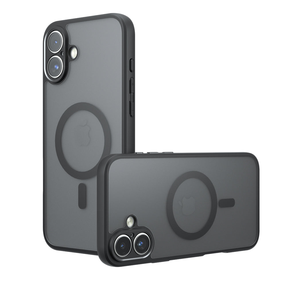 Custodia MagSafe per Apple iPhone 17, Techsuit, PureFrost, Nero Satinato