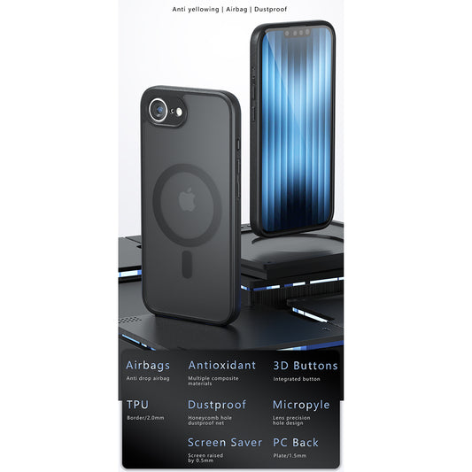 Custodia MagSafe per Apple iPhone 17, Techsuit, PureFrost, Nera