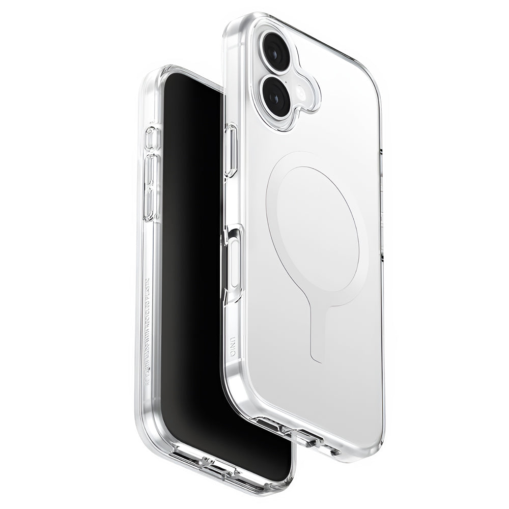 Custodia MagSafe per Apple iPhone 17, UNIQ, Clario MagClick, Trasparente