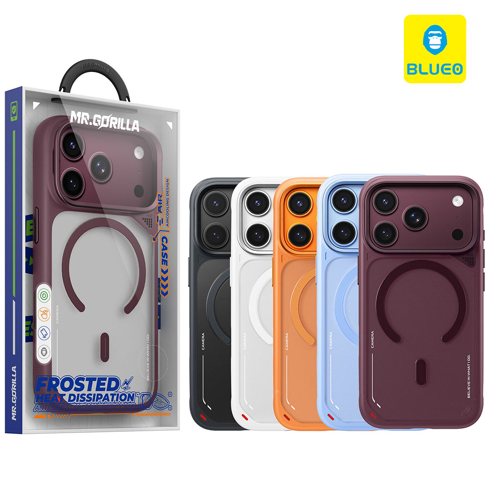 Custodia MagSafe per Apple iPhone 18 Pro / 17 Pro, Blueo, supporto con dissipazione del calore, nera satinata