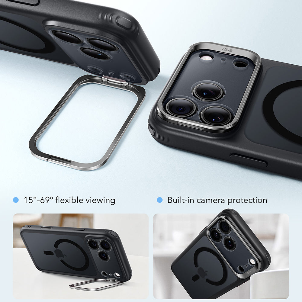 Custodia MagSafe per Apple iPhone 18 Pro / 17 Pro, ESR, Classic Hybrid Kickstand, Nero Satinato