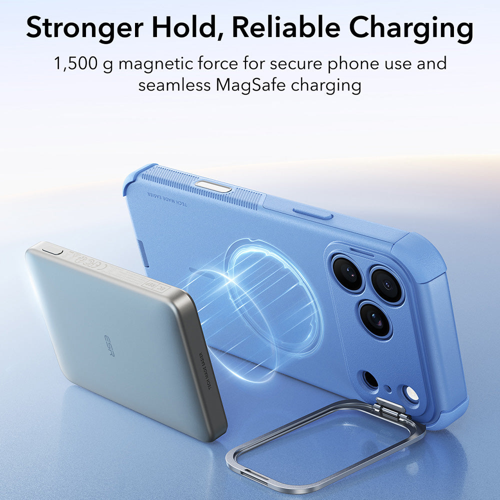 Custodia MagSafe per Apple iPhone 18 Pro / 17 Pro, ESR, Cyber Armor Kickstand, Blu