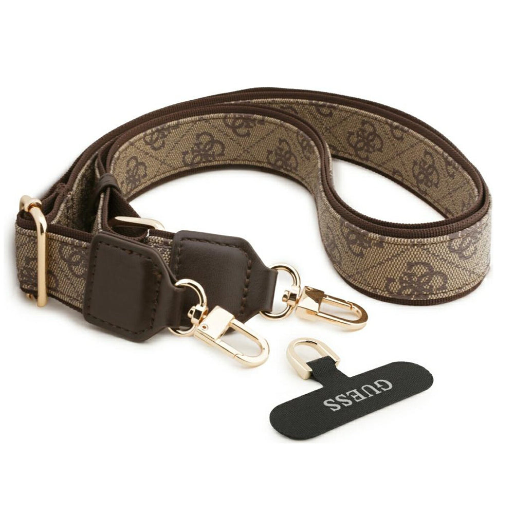 Custodia MagSafe per Apple iPhone 18 Pro / 17 Pro, Guess, 4G Cardslot & Big Strap, Marrone