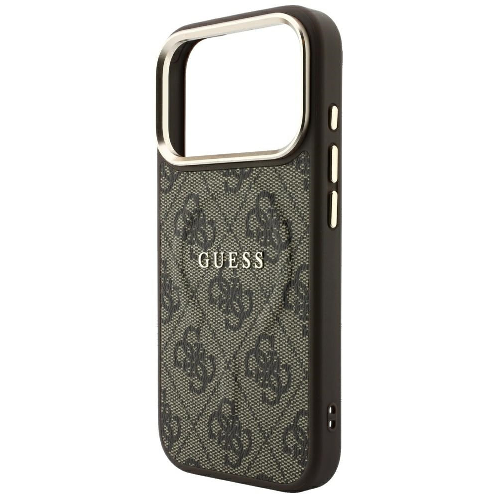 Custodia MagSafe per Apple iPhone 18 Pro / 17 Pro, Guess, 4G Embossed Classic, Marrone