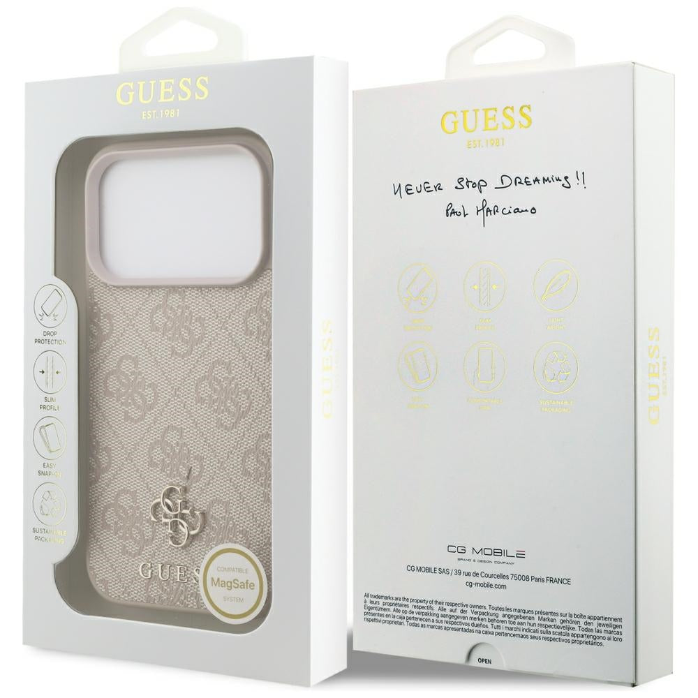 Custodia MagSafe per Apple iPhone 18 Pro / 17 Pro, Guess, 4G Small and Classic, Rosa