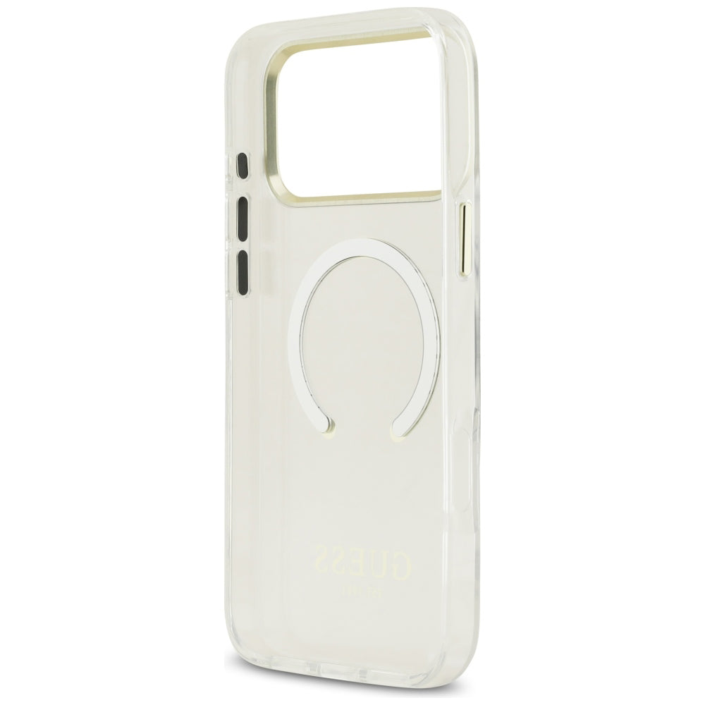 Custodia MagSafe per Apple iPhone 18 Pro / 17 Pro, Guess, Metal Outline, Dorata