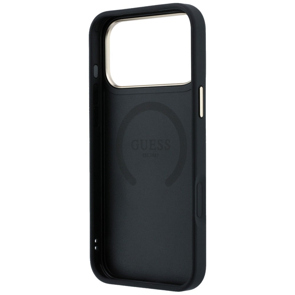 Custodia MagSafe per Apple iPhone 18 Pro / 17 Pro, Guess, Peony 4G Small Logo, Nera