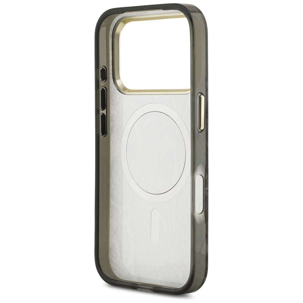 Custodia MagSafe per Apple iPhone 18 Pro / 17 Pro, Guess, motivo pitone, nera