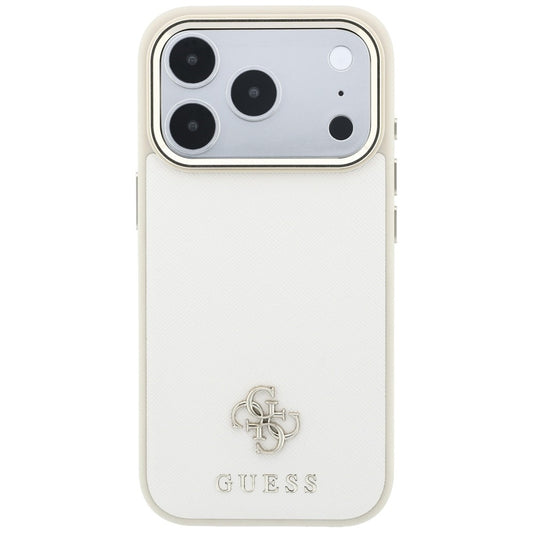 Custodia MagSafe per Apple iPhone 18 Pro / 17 Pro, Guess, Saffiano Small 4G Classic, Beige