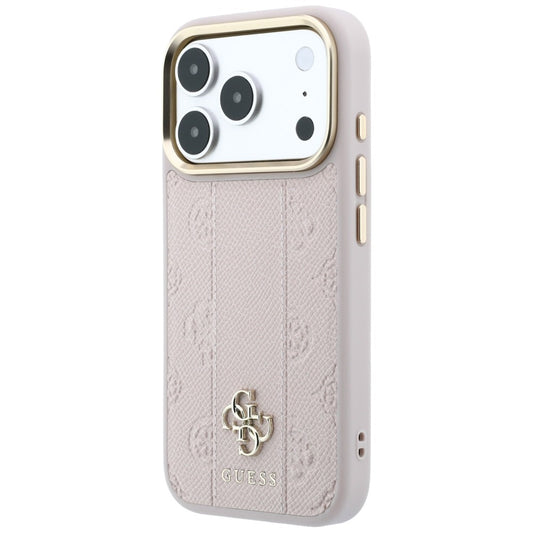 Custodia MagSafe per Apple iPhone 18 Pro / 17 Pro, Guess, Stripe Peony 4G, Rosa