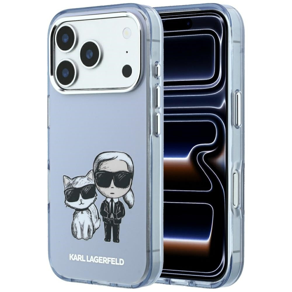 Custodia MagSafe per Apple iPhone 18 Pro / 17 Pro, Karl Lagerfeld, IML KC Bodies Sketch Print, Blu