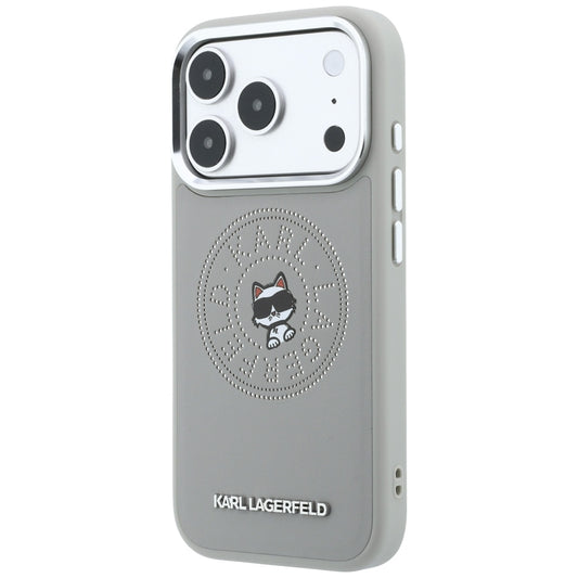 Custodia MagSafe per Apple iPhone 18 Pro / 17 Pro, Karl Lagerfeld, Point and Choupette Sketch, Grigio