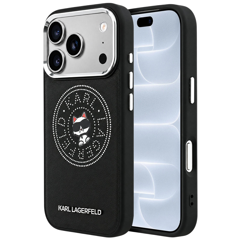 Custodia MagSafe per Apple iPhone 18 Pro / 17 Pro, Karl Lagerfeld, Point and Choupette Sketch, Nera
