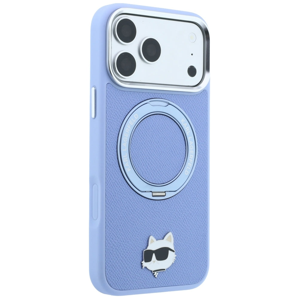 Custodia MagSafe per Apple iPhone 18 Pro / 17 Pro, Karl Lagerfeld, Ring Stand 360 Choupette Pin, Bleu