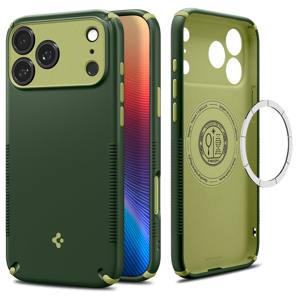 Custodia MagSafe per Apple iPhone 18 Pro / 17 Pro, Spigen, Caseology Nano Pop Hybrid, Verde ACS12176