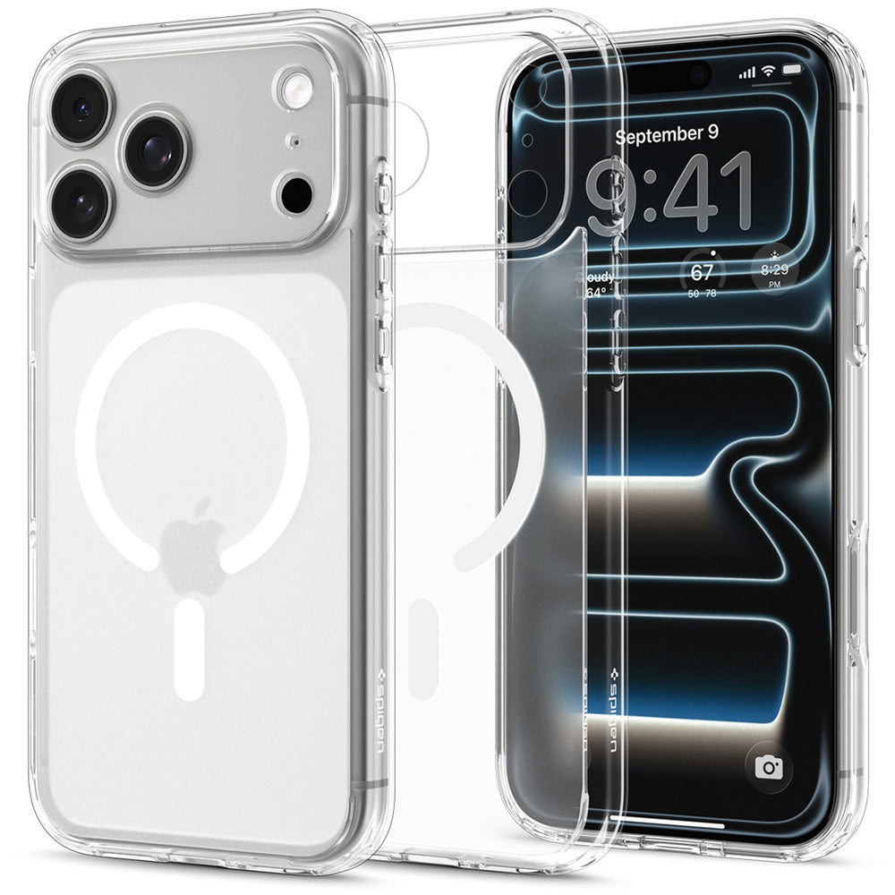 Custodia MagSafe per Apple iPhone 18 Pro / 17 Pro, Spigen, Ultra Hybrid, Bianco Satinato ACS12161