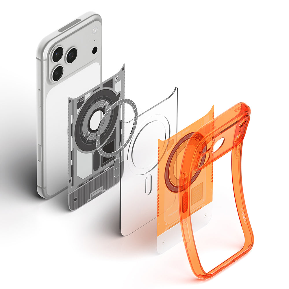Custodia MagSafe per Apple iPhone 18 Pro / 17 Pro, Spigen, Ultra Hybrid C-One, Arancione ACS11986