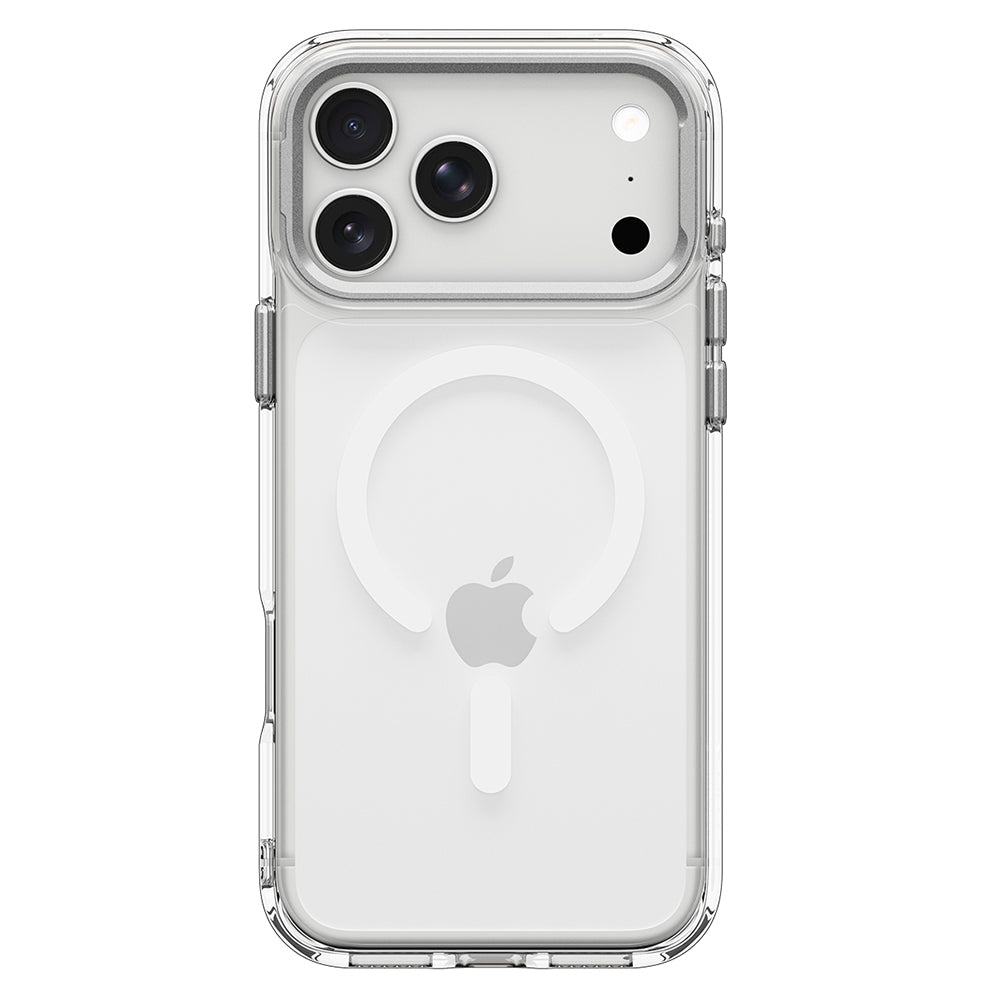 Custodia MagSafe per Apple iPhone 18 Pro / 17 Pro, Spigen, Ultra Hybrid Optik S, Argento Trasparente ACS11921