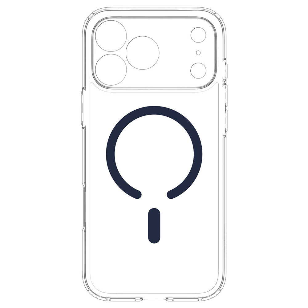 Custodia MagSafe per Apple iPhone 18 Pro / 17 Pro, Spigen, Ultra Hybrid, Trasparente Blu Navy ACS12158