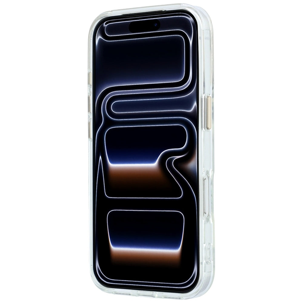 Custodia MagSafe per Apple iPhone 18 Pro, Guess, Ring Stand Script Metal Logo, Trasparente