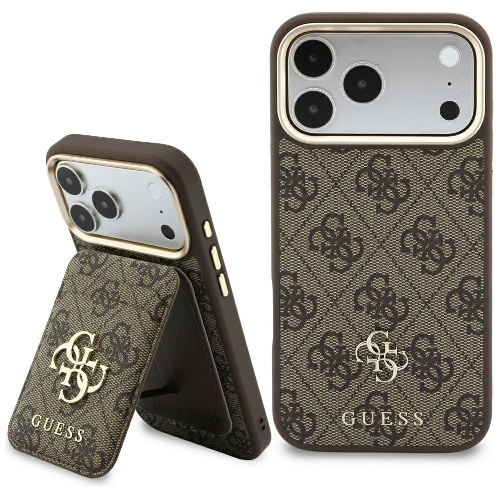 Custodia MagSafe per Apple iPhone 18 Pro Max / 17 Pro Max, Guess, 4G Cardslot, Marrone