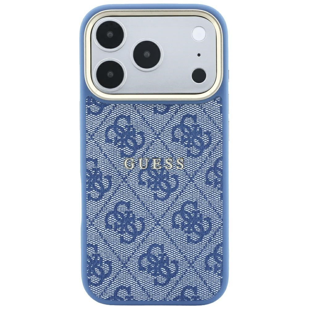 Custodia MagSafe per Apple iPhone 18 Pro Max / 17 Pro Max, Guess, 4G Embossed Classic, Blu