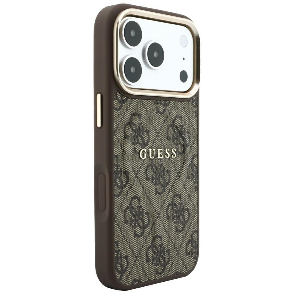 Custodia MagSafe per Apple iPhone 18 Pro Max / 17 Pro Max, Guess, 4G Embossed Classic, Marrone