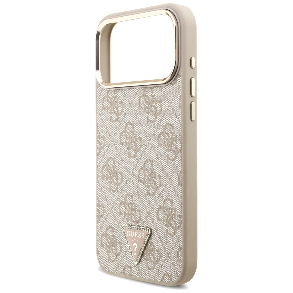 Custodia MagSafe per Apple iPhone 18 Pro Max / 17 Pro Max, Guess, Logo Triangolo 4G, Rosa
