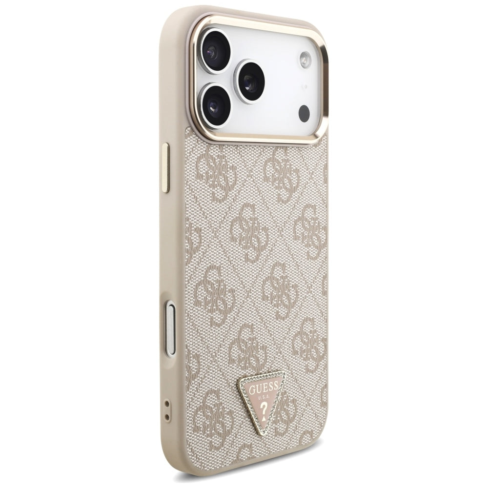 Custodia MagSafe per Apple iPhone 18 Pro Max / 17 Pro Max, Guess, Logo Triangolo 4G, Rosa