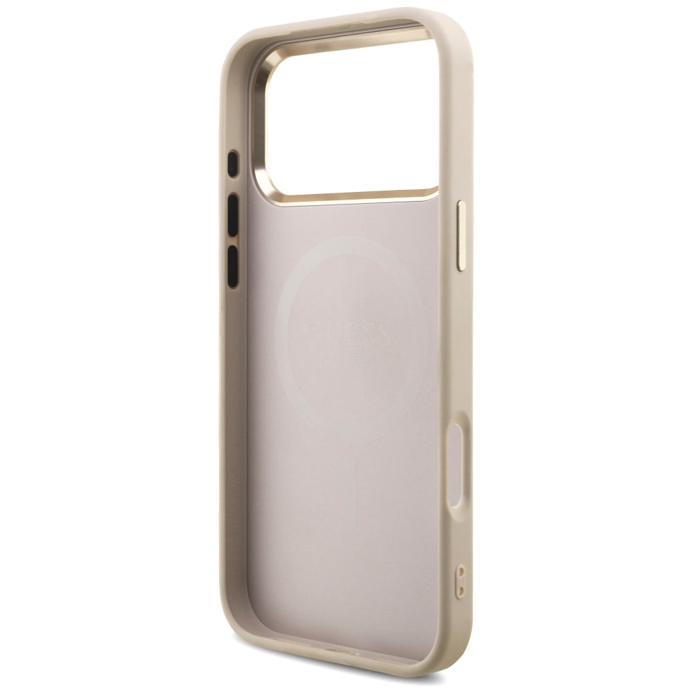 Custodia MagSafe per Apple iPhone 18 Pro Max / 17 Pro Max, Guess, Logo Triangolo 4G, Rosa
