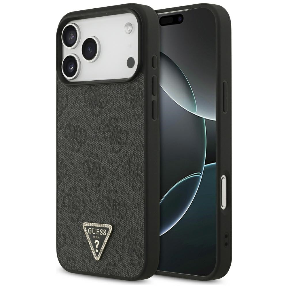 Custodia MagSafe per Apple iPhone 18 Pro Max / 17 Pro Max, Guess, 4G Triangle Strass, Nera