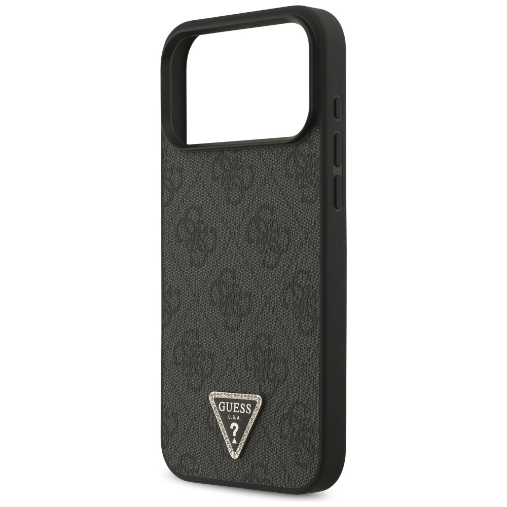 Custodia MagSafe per Apple iPhone 18 Pro Max / 17 Pro Max, Guess, 4G Triangle Strass, Nera