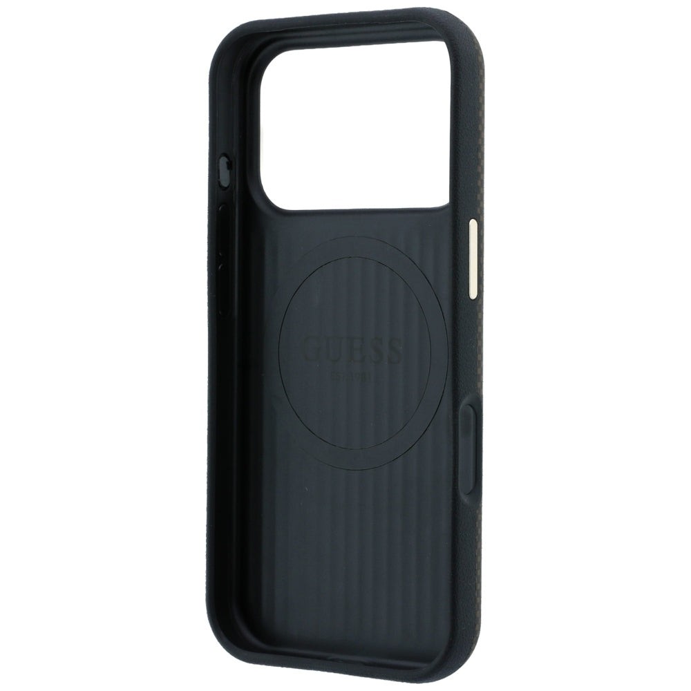 Custodia MagSafe per Apple iPhone 18 Pro Max / 17 Pro Max, Guess, Logo Triangolo Kevlar, Marrone