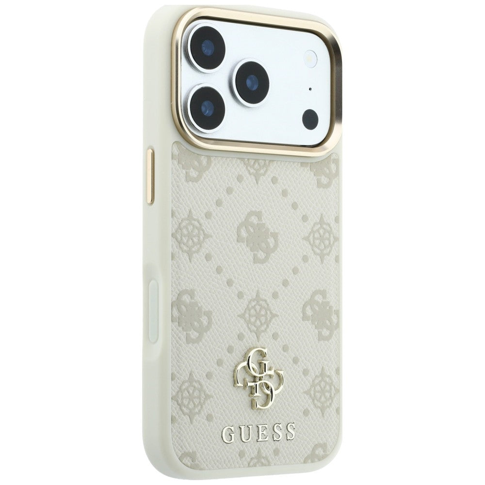 Custodia MagSafe per Apple iPhone 18 Pro Max / 17 Pro Max, Guess, Peony 4G Small Logo, Beige