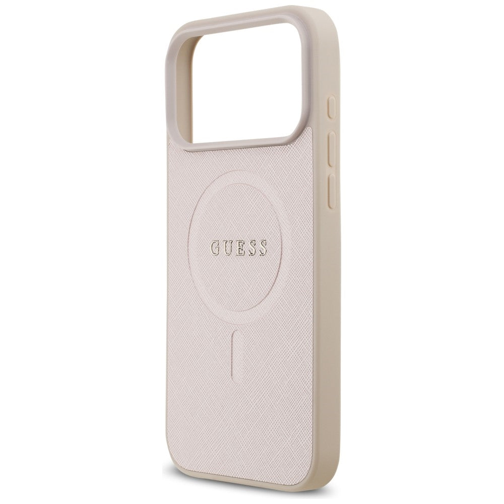 Custodia MagSafe per Apple iPhone 18 Pro Max / 17 Pro Max, Guess, Saffiano, Rosa