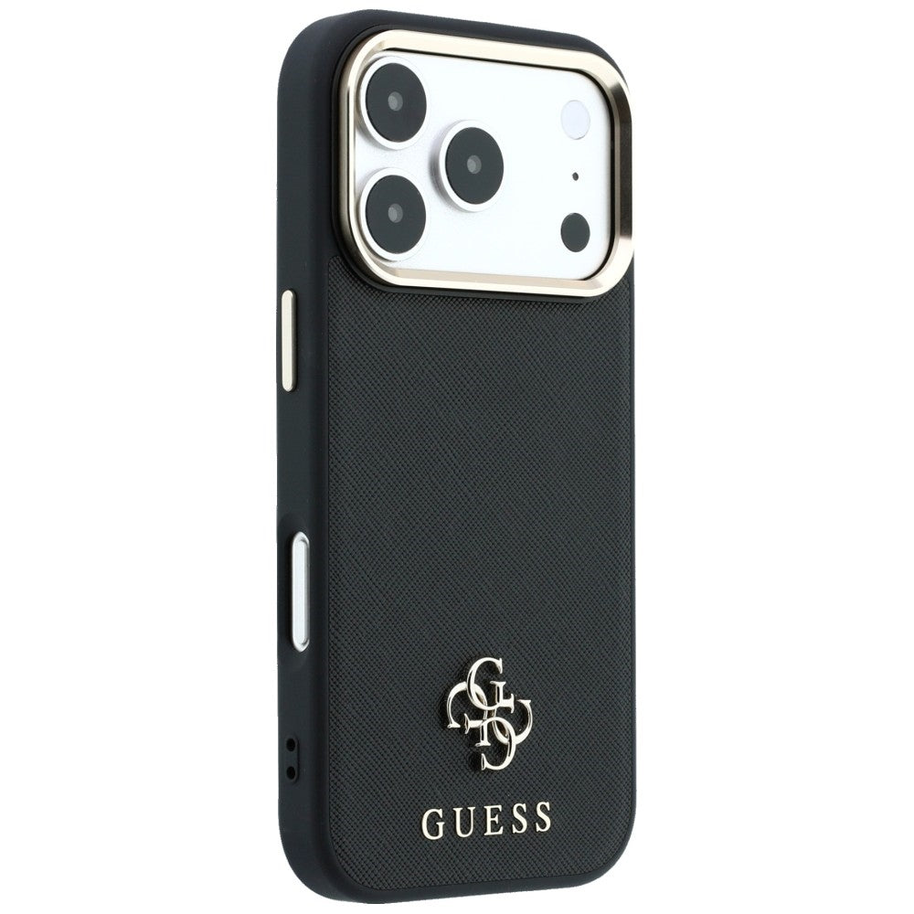 Custodia MagSafe per Apple iPhone 18 Pro Max / 17 Pro Max, Guess, Saffiano Small 4G Classic, Nera