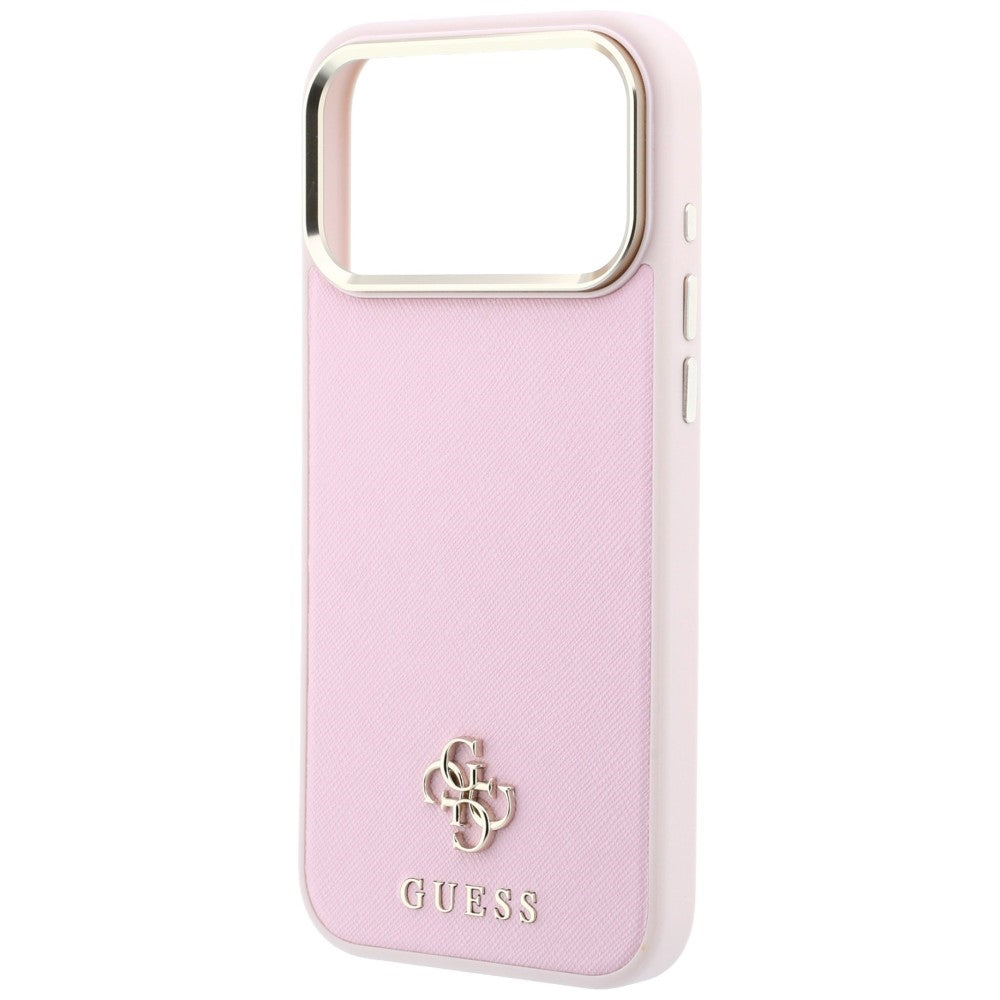Custodia MagSafe per Apple iPhone 18 Pro Max / 17 Pro Max, Guess, Saffiano Small 4G Classic, Rosa