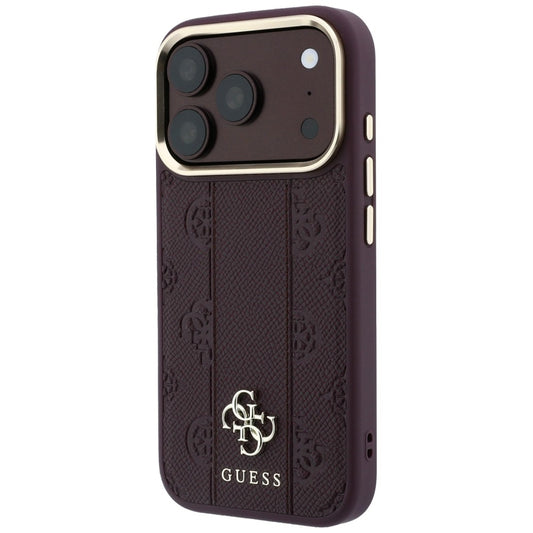 MagSafe Case for Apple iPhone 18 Pro Max / 17 Pro Max, Guess, Stripe Peony 4G, Burgundy