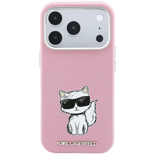 Custodia MagSafe per Apple iPhone 18 Pro Max / 17 Pro Max, Karl Lagerfeld, Choupette Sketch, Rosa