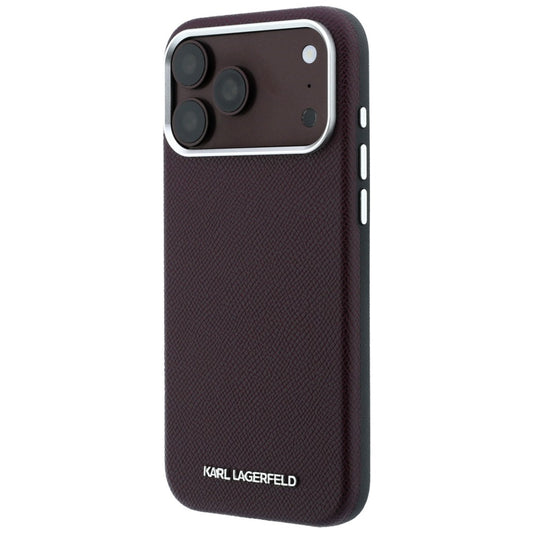 Custodia MagSafe per Apple iPhone 18 Pro Max / 17 Pro Max, Karl Lagerfeld, Logo Allungato Granulato, Vinaccia