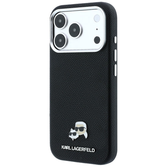 Custodia MagSafe per Apple iPhone 18 Pro Max / 17 Pro Max, Karl Lagerfeld, Grained KC Heads, Nera